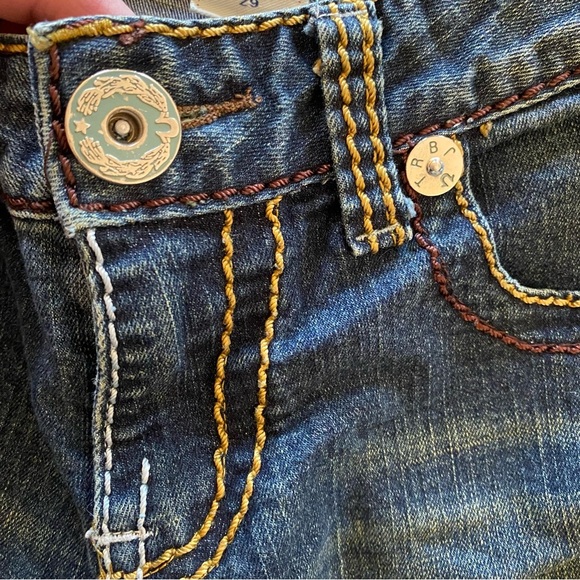 True Religion Jeans Womens Size 29 Vintage Thick Stitching Made In USA Low Rise - Picture 8 of 13
